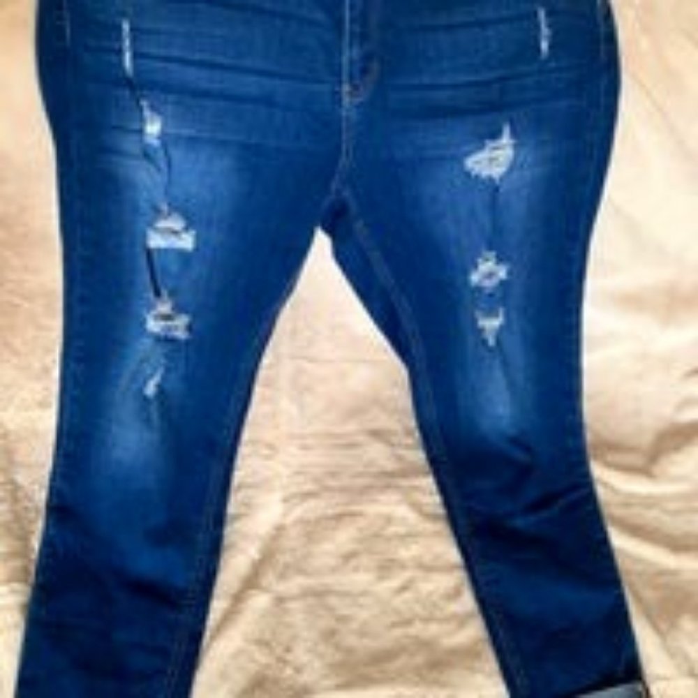Wax Jeans Womens Distressed Jeans